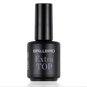 BrillBird HEMA Free Extra Top - Megújult formula -fixálásmentes, univerzális fedőfény 15ml